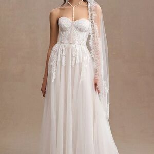 Watters Jaislyn Strapless Corset Lace Wedding Gown